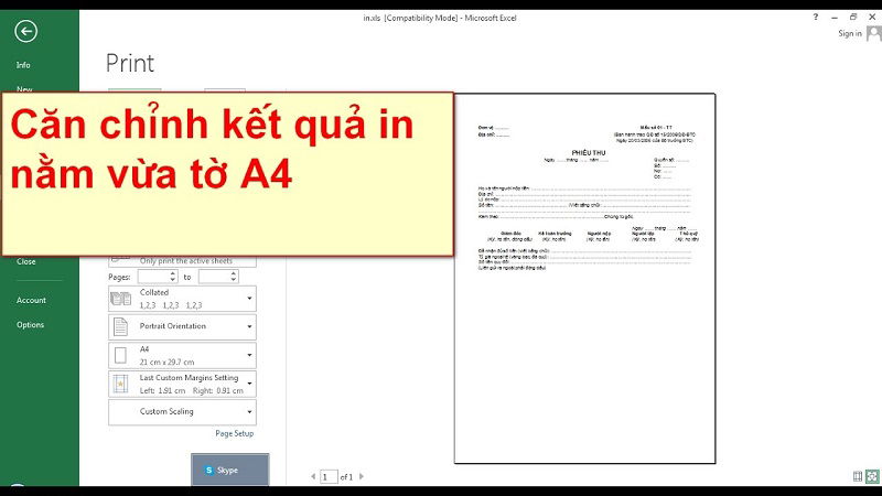 Lợi ích khi in Excel vừa trang giấy A4