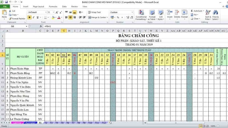 Ứng dụng bảng trong Excel