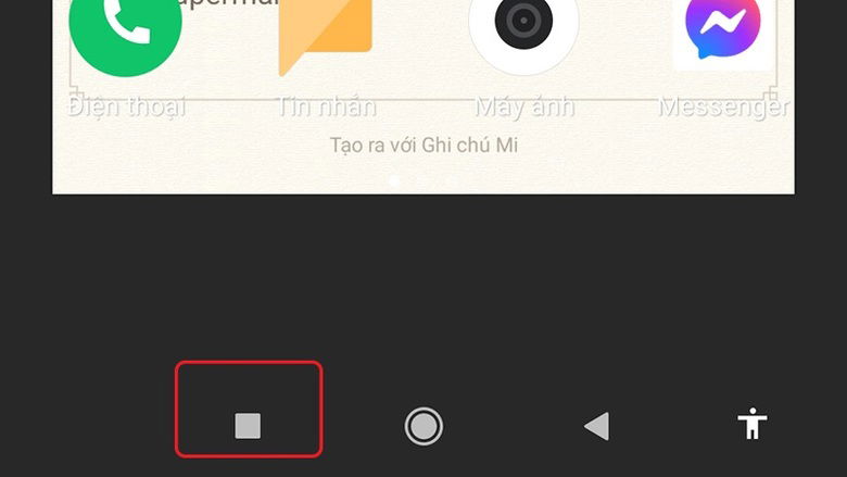 Sử dụng phím đa nhiệm để chia đôi màn hình trên Xiaomi.