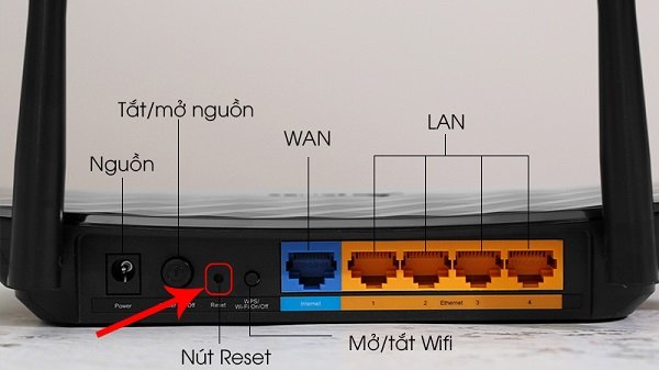 Reset wifi để kết nối lại