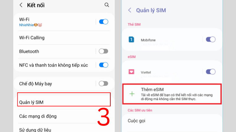 Cách kiểm tra eSIM trên Android