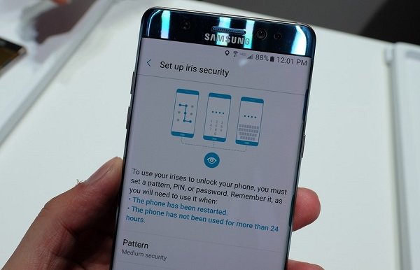  Galaxy Note 7 tân trang có khả năng mở khóa bằng mống mắt