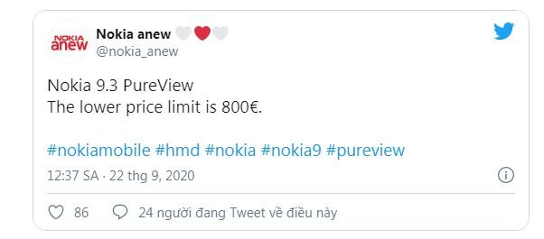 giá Nokia 9.3 PureView