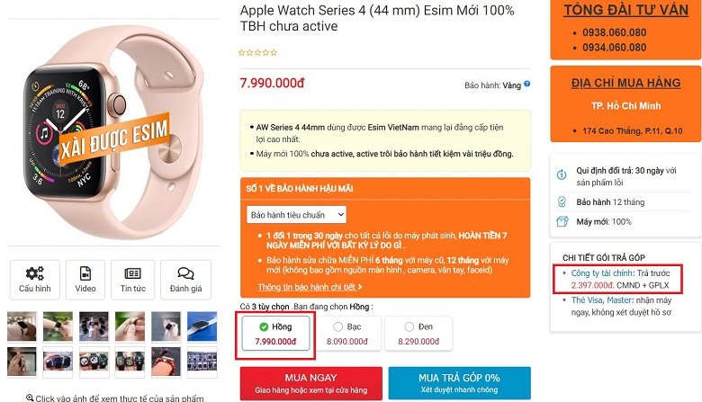 giá Apple Watch Series 4 44mm