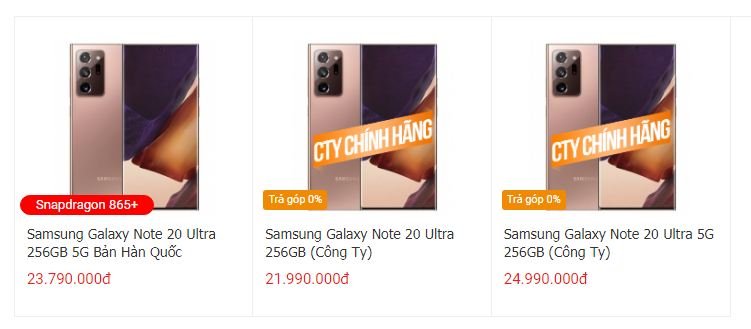 giá Galaxy Note 20 Ultra