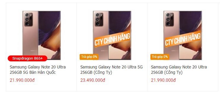 giá Galaxy Note 20 Ultra 