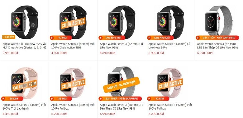 giá Apple Watch S3