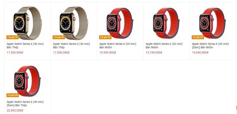 giá Apple Watch S6