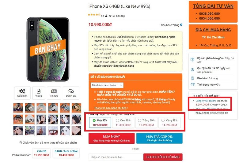 giá bán iphone xs cũ