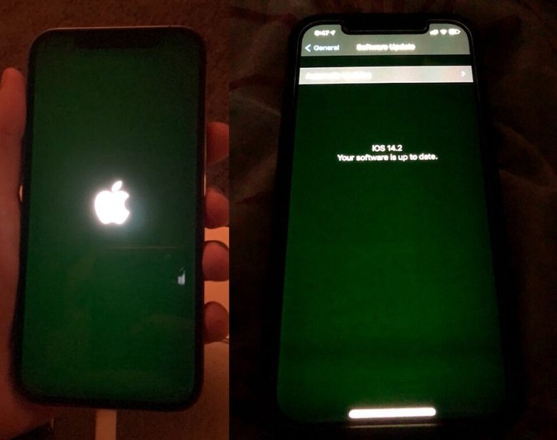 màn hình bị ám xanh trên iPhone 12