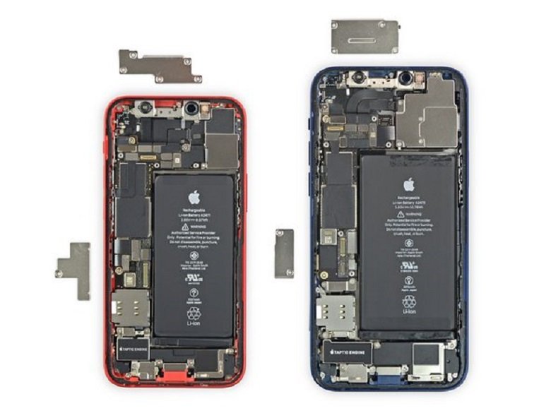 1 số chip bị thay đổi vị trí iphone 12 mini