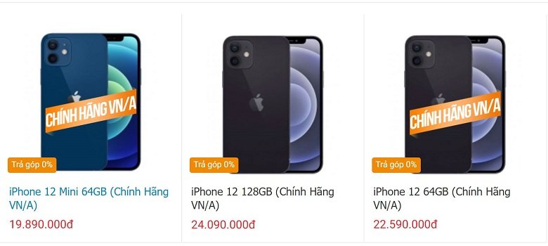 giá iphone 12