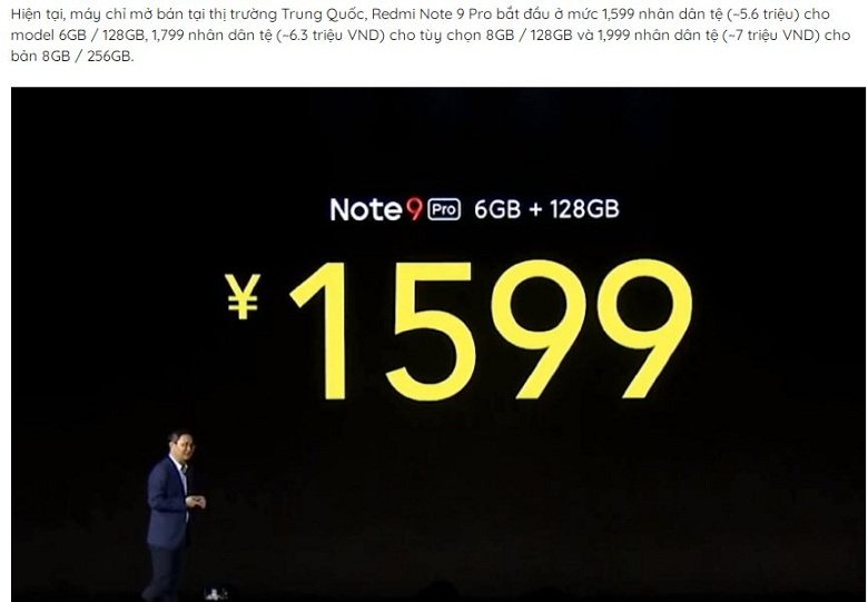 giá Redmi Note 9 Pro 5G