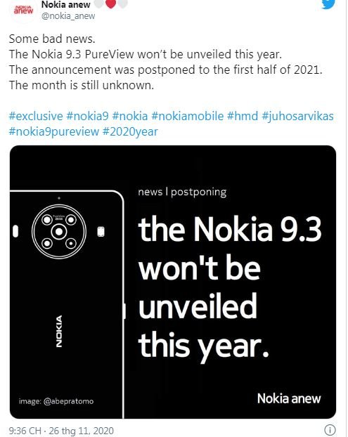 thông tin Nokia 9.3 PureView 5G