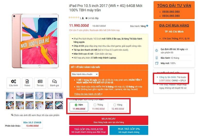 giá ipad pro 10.5 inch 2017 wifi 4g