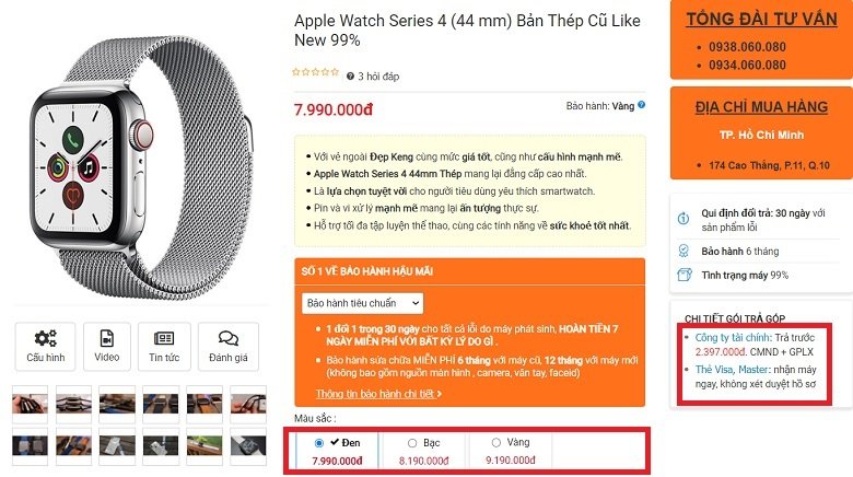 giá của Apple Watch Series 4 44mm