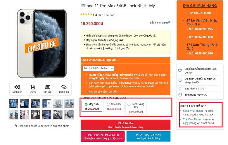 Mua ngay iPhone 11 Pro Max Lock