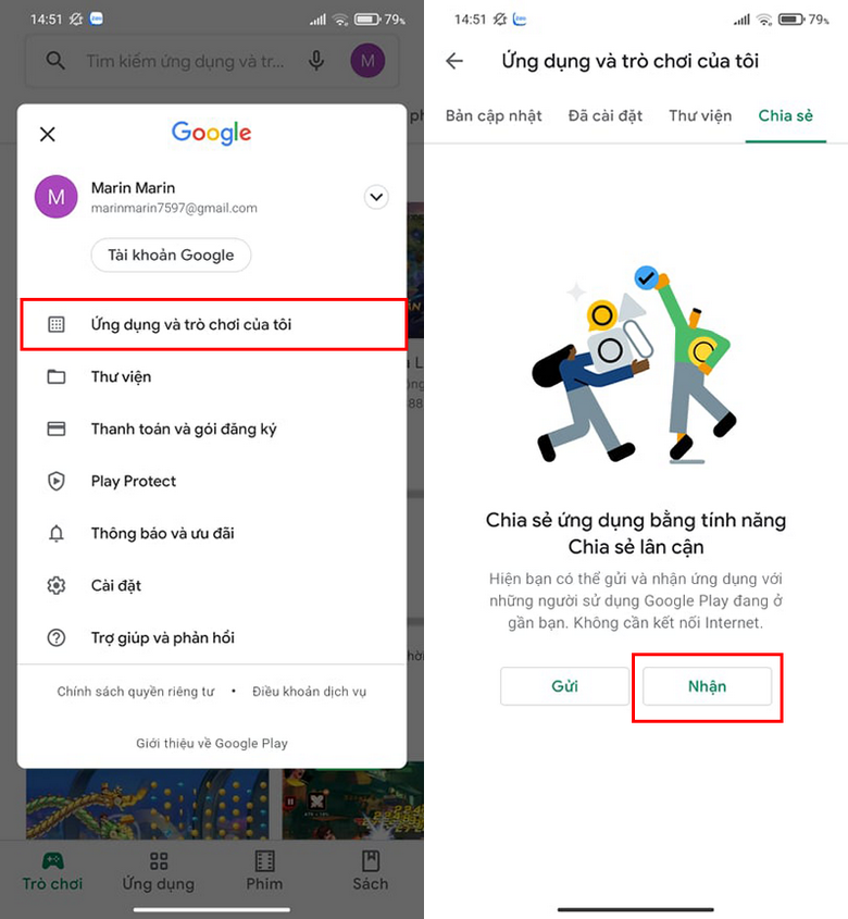 chuyển ứng dụng Android 