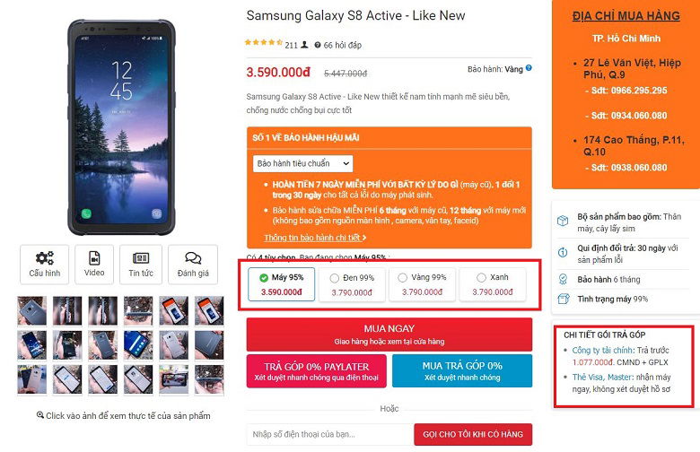 Mua ngay Samsung Galaxy Note 8 Active