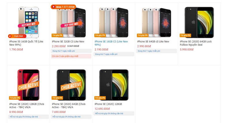 Mua ngay iPhone SE cũ
