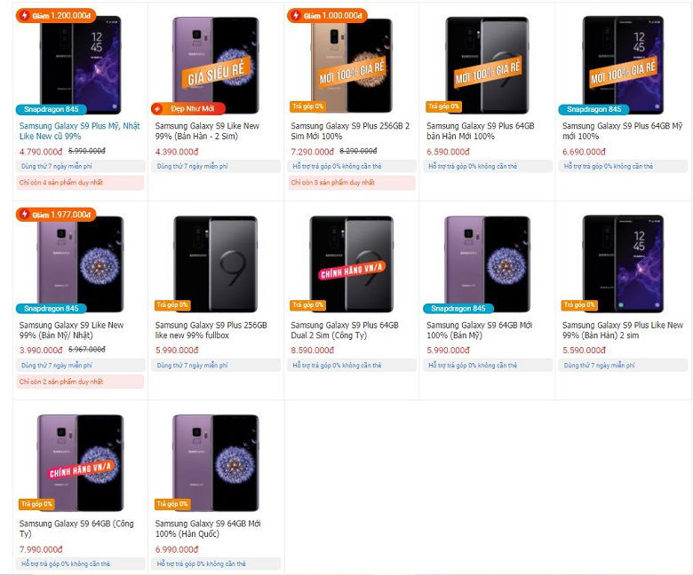 Mua ngay Samsung Galaxy S9/ S9 Plus