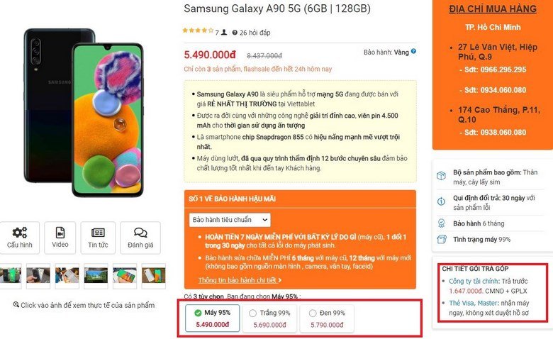 Mua ngay Samsung Galaxy A90 5G