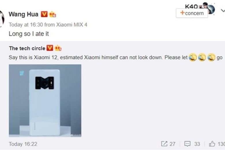 Thông tin Xiaomi 12 lộ diện