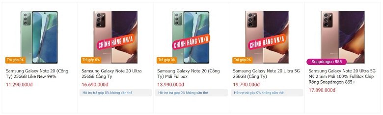 Giá bán Samsung Galaxy Note 20