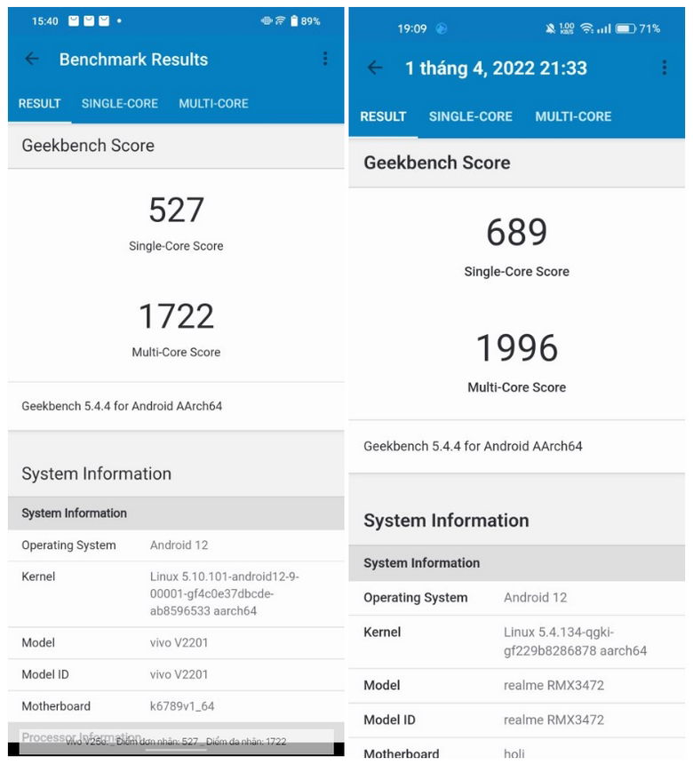 Geekbench 5 điểm tốt