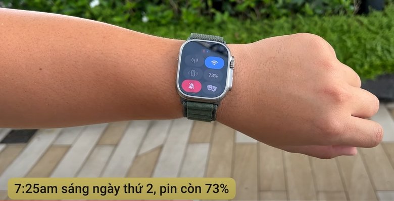 ngày test pin thứ 2 trên apple watch ultra