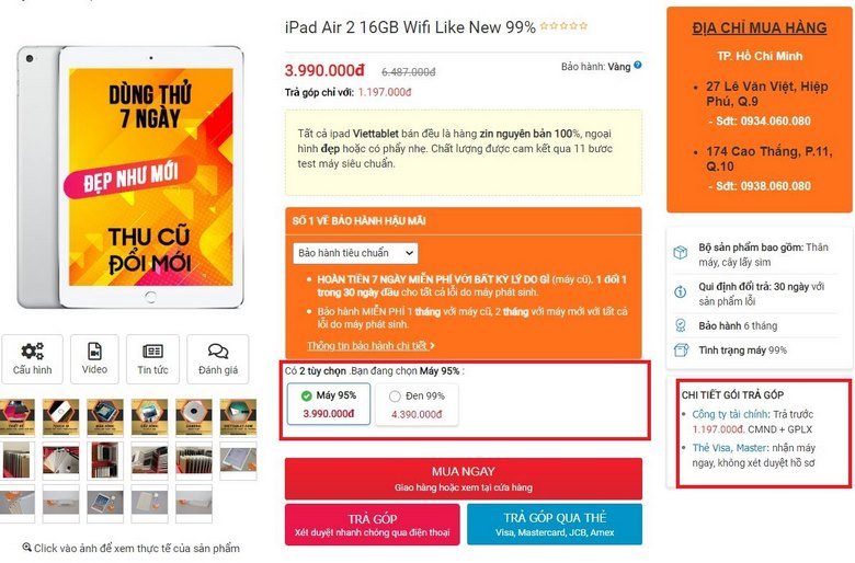 Giá bán iPad Air 2