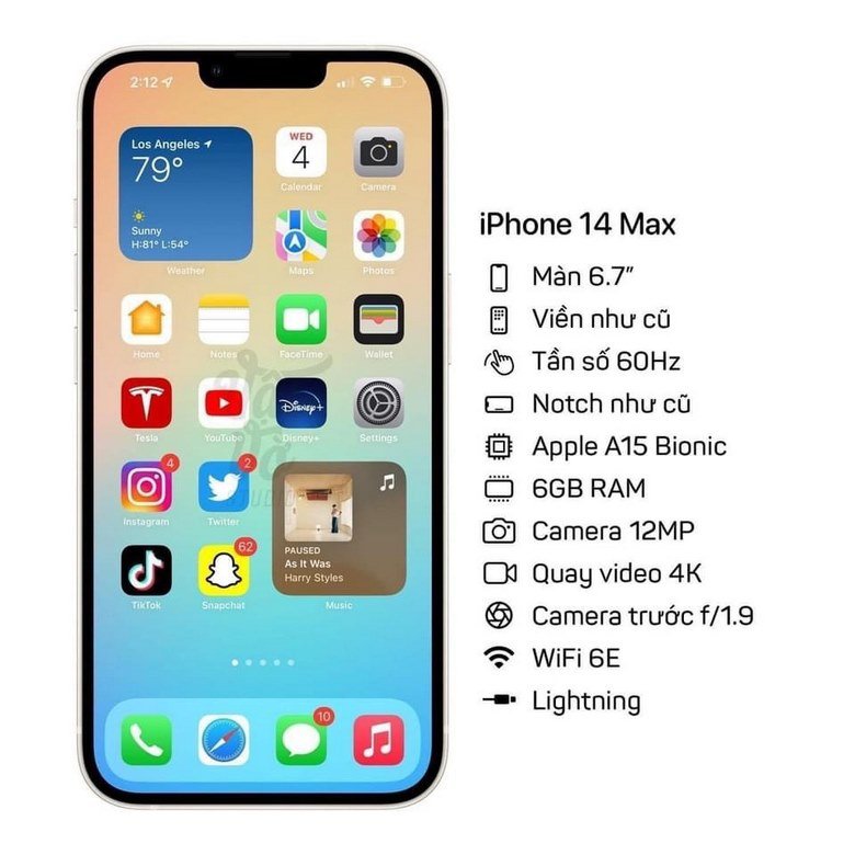Thông số cấu hình iphone 14 max