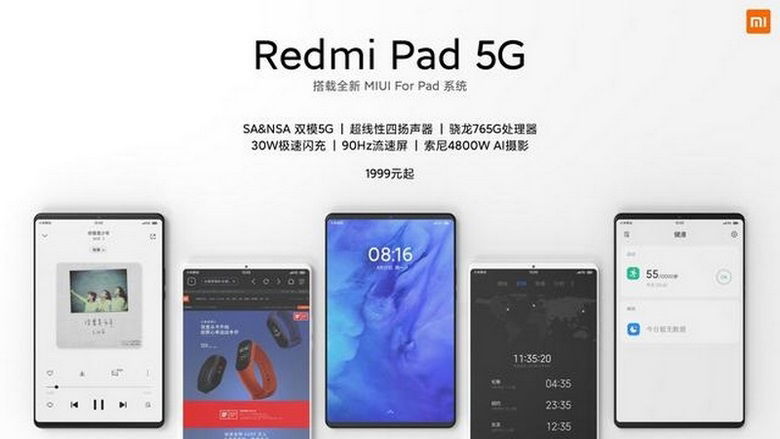 kích thước màn hình Redmi Pad 5G