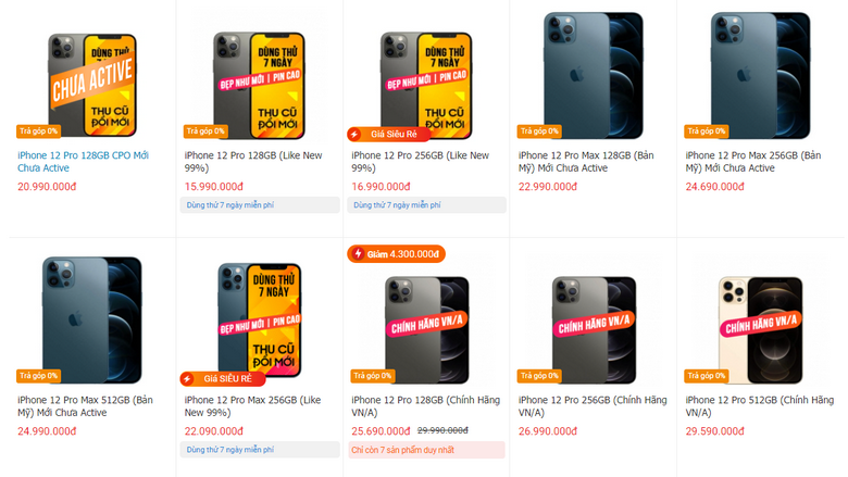 Giá bán iPhone 12 Pro Max