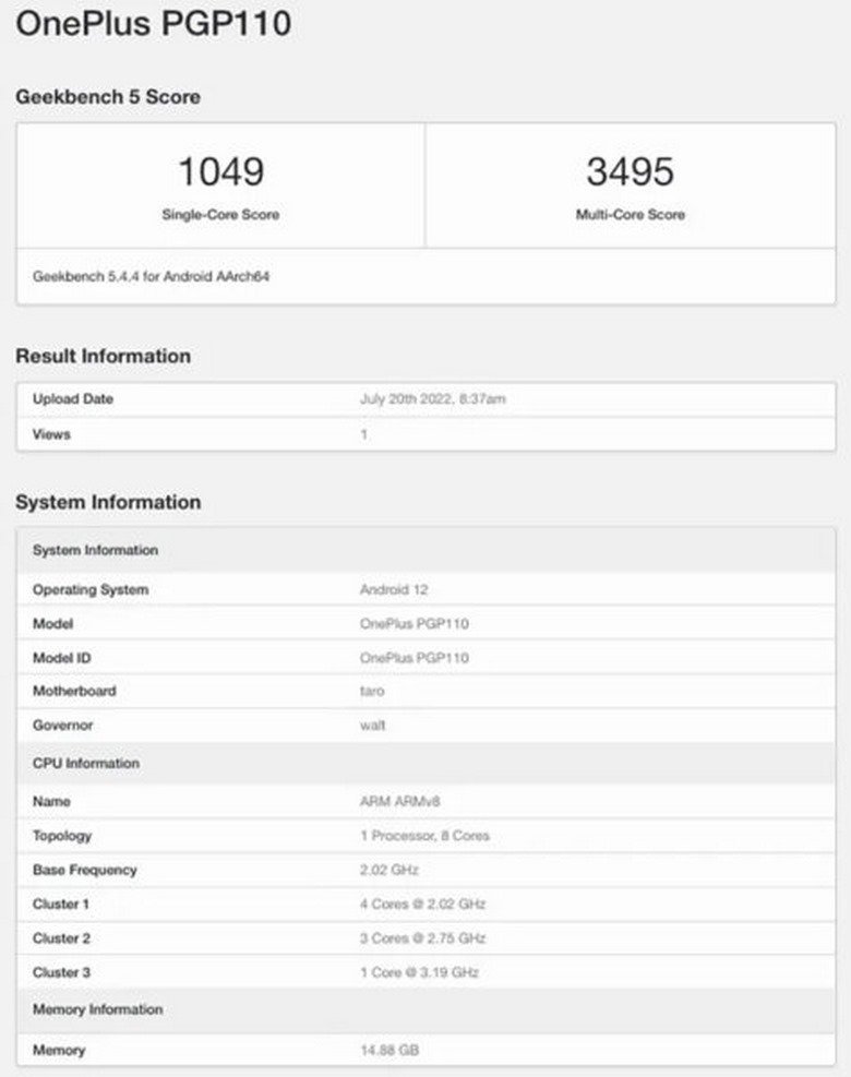 Thông số cấu hình OnePlus 10T 5G