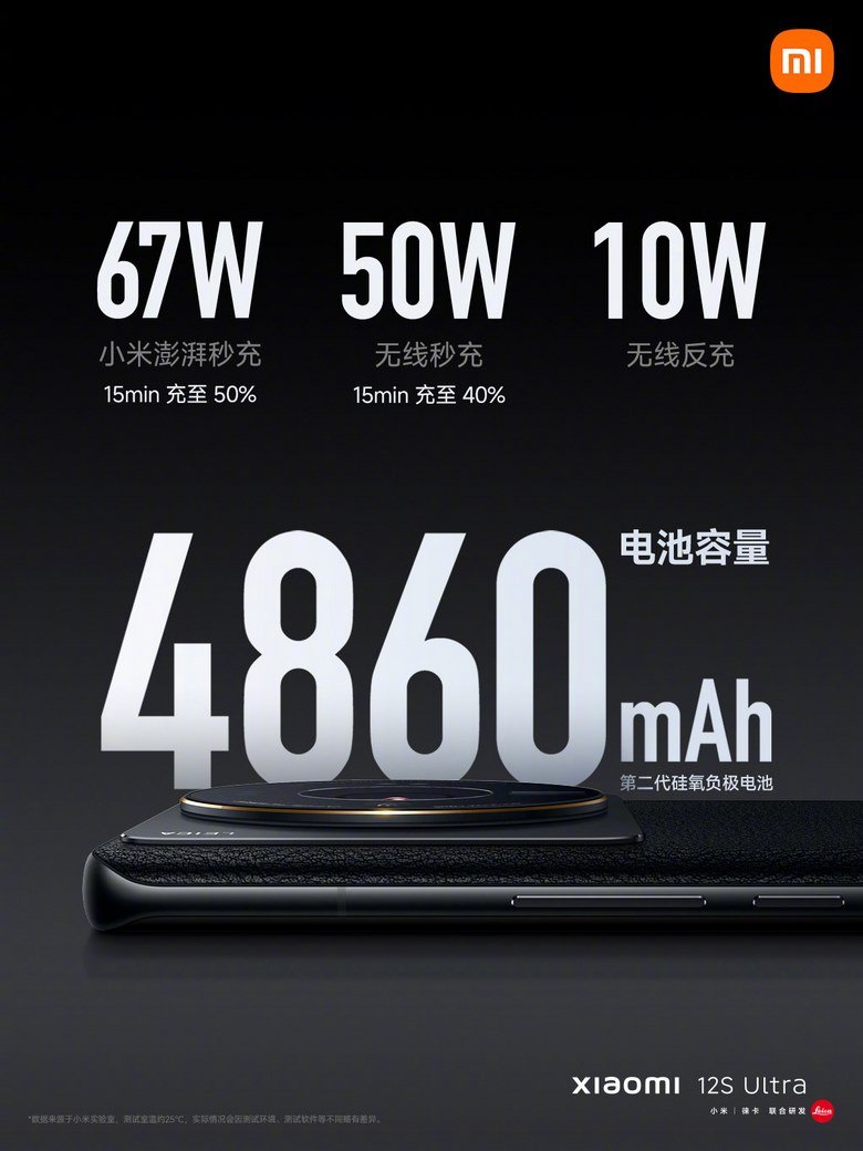 dung lượng pin Xiaomi 12S Ultra 