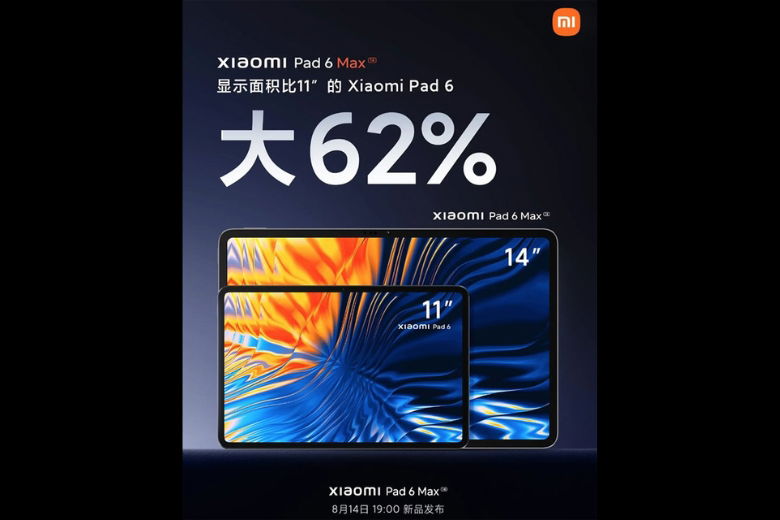 Màn hình trên Xiaomi Pad 6 Max sẽ lớn hơn 62% so với Pad 6 và Pad 6 Pro
