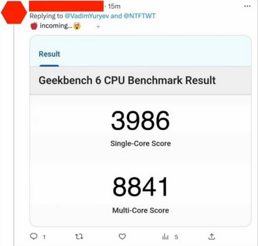 Điểm GeekBench 6 của con chip A17 Bionic