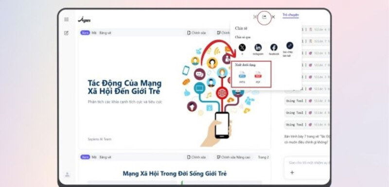 Minh họa quy trình Agnes AI phân tích và xây dựng slide