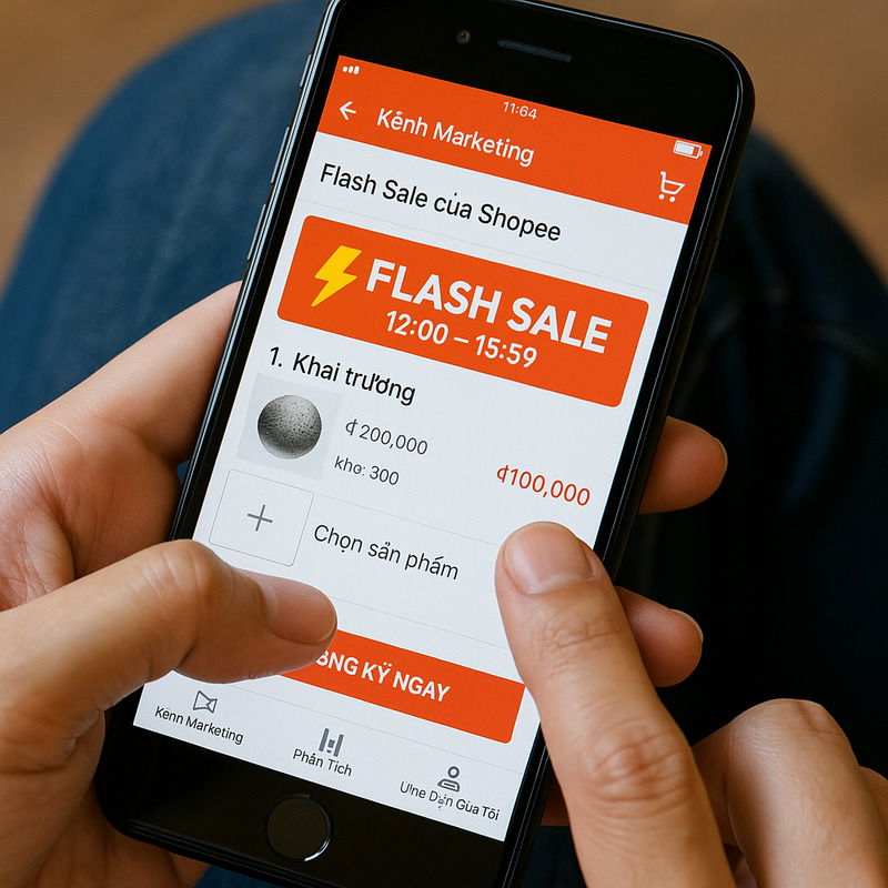 Ảnh giao diện flash sale trên điện thoại