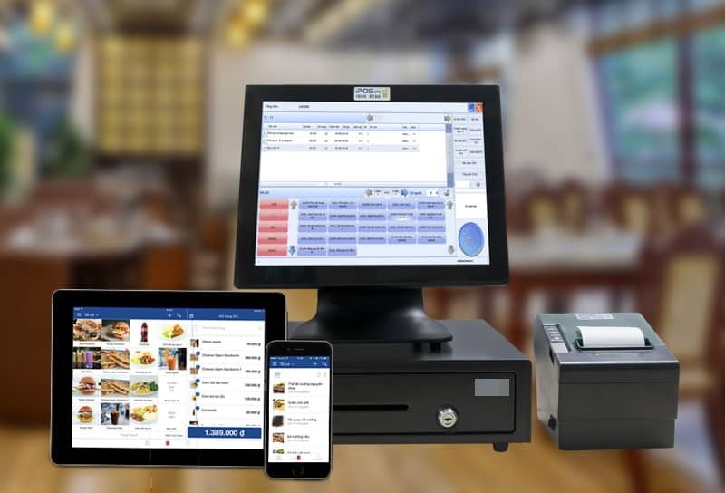 Giao diện phần mềm POS đang xử lý thanh toán