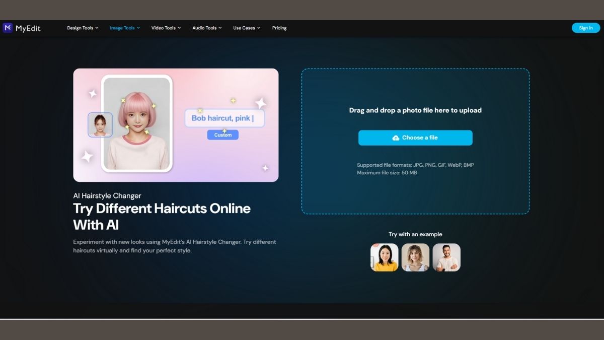 MyEdit tự động ghép tóc vào khuôn mặt