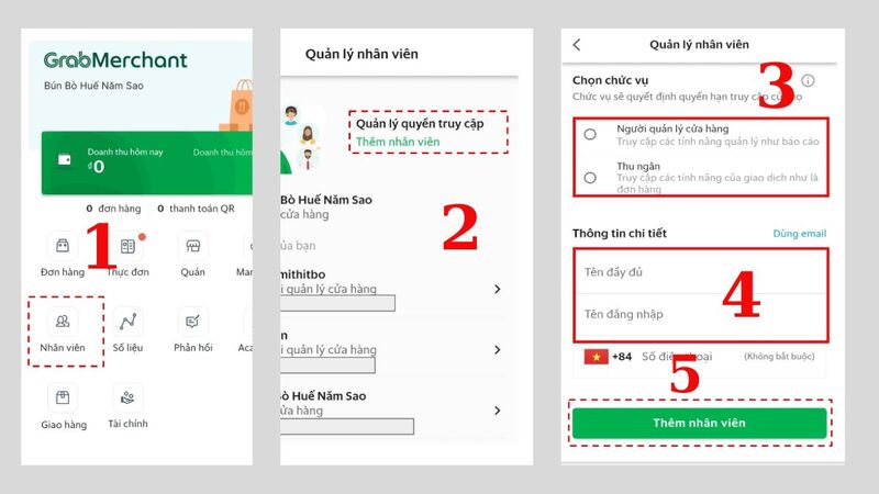 Phân quyền cho nhân viên sử dụng app