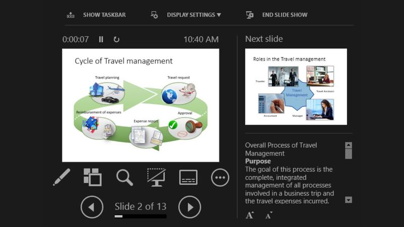 Chuẩn bị ghi chú ngắn cho từng slide