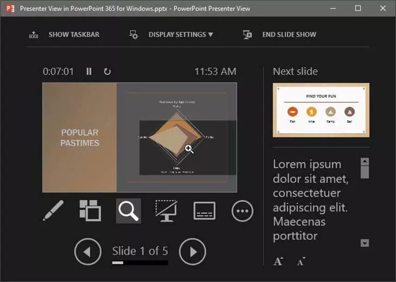 Phóng to để nhấn mạnh nội dung