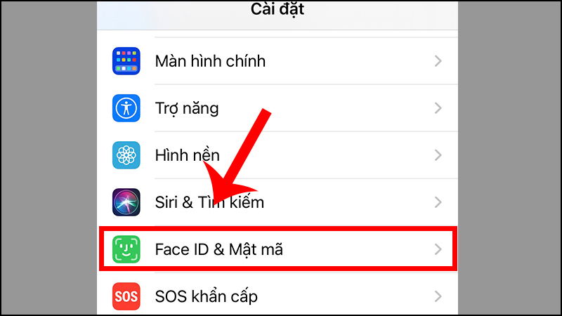 Kích hoạt khóa màn hình mạnh: Face ID, Touch ID, mật mã 6 số