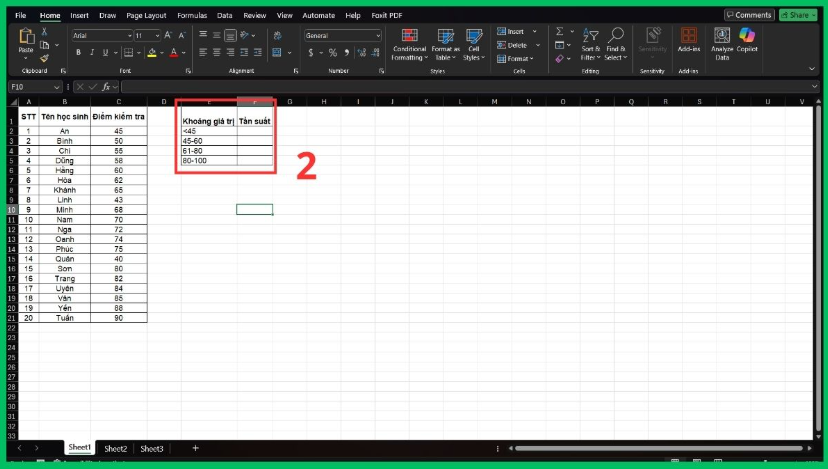 Vẽ biểu đồ Histogram bằng công thức trong Excel