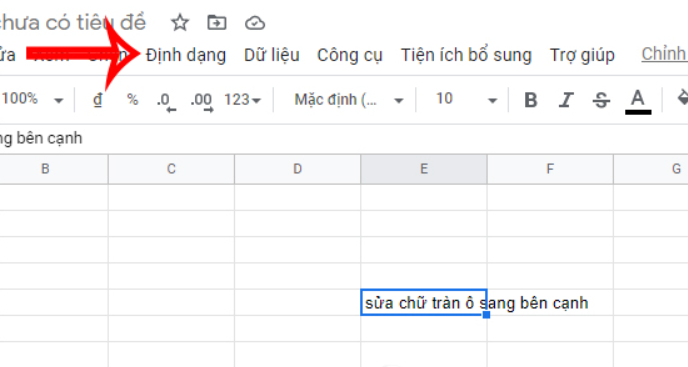 Cách khắc phục chữ tràn sang ô kế bên