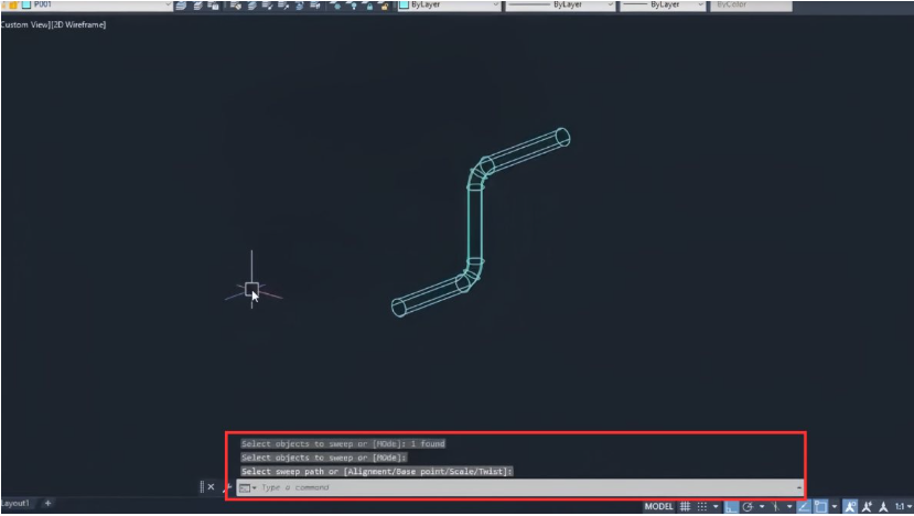 Lệnh SWEEP – Dựng khối theo đường dẫn.
