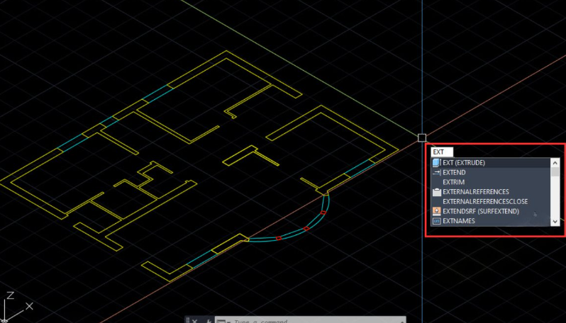 Lệnh EXTRUDE – Kéo khối từ biên dạng phẳng.